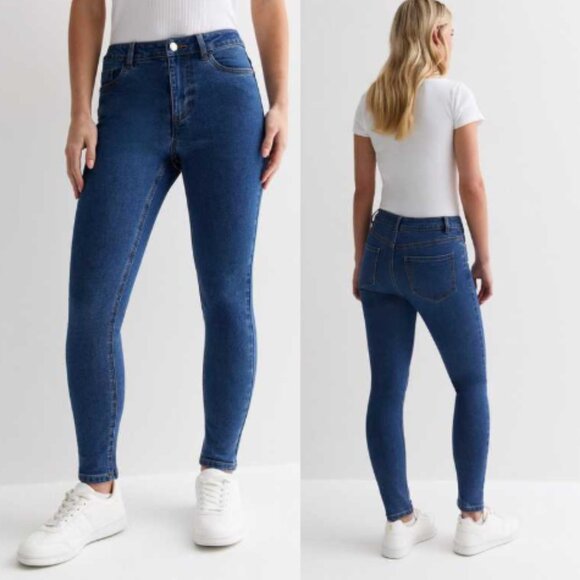Old Navy Jeans Women 14R Blue Mid-Rise Super Skinny Jeans - Picture 1 of 7